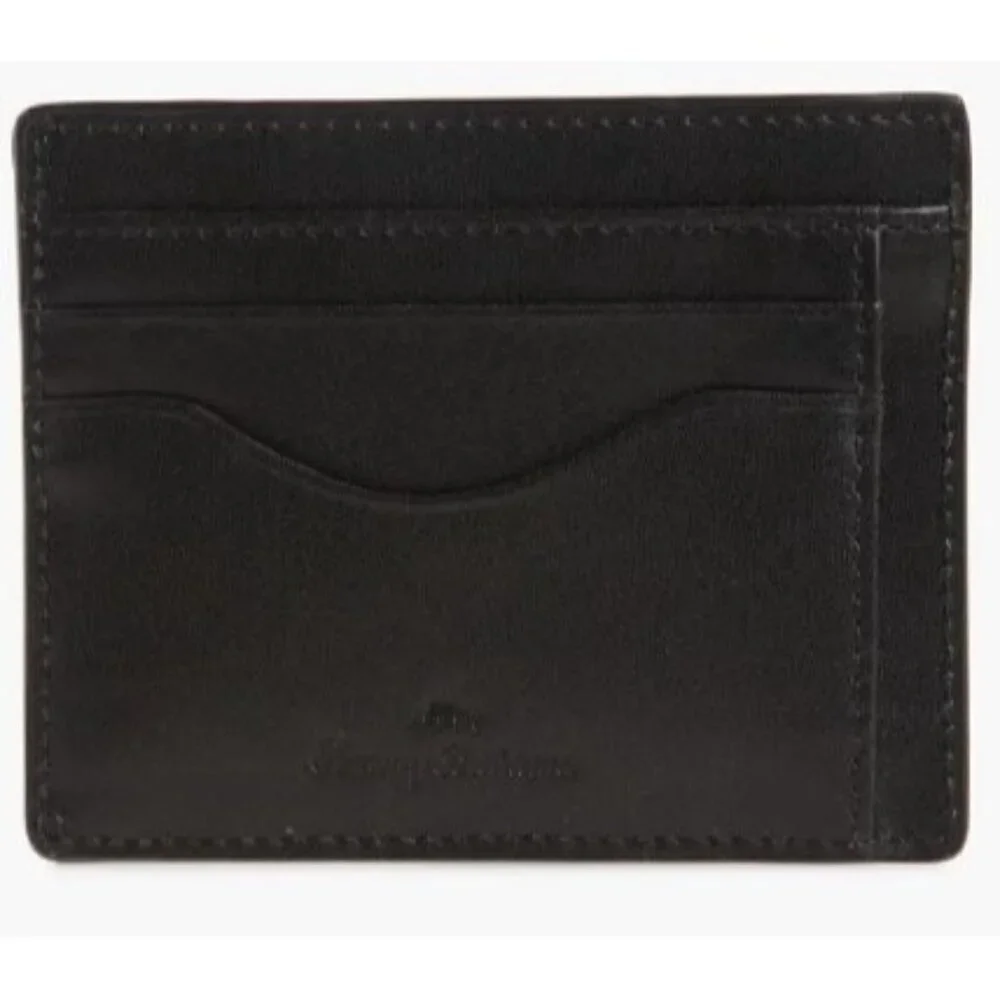 Tommy Bahama Mens Black Leather Laced Detail Card Slots Wallet Gift Boxed New
